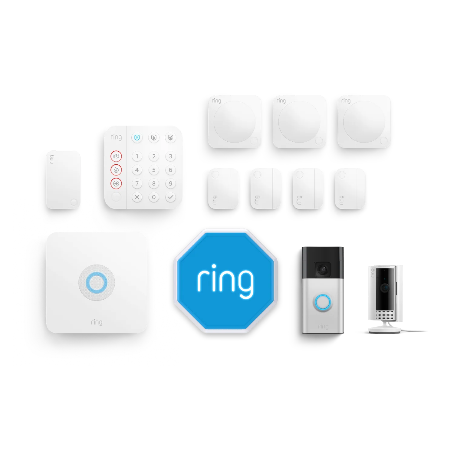 Alarm, Indoor Camera 2nd Gen + Battery Video Doorbell Pack - L (with siren)